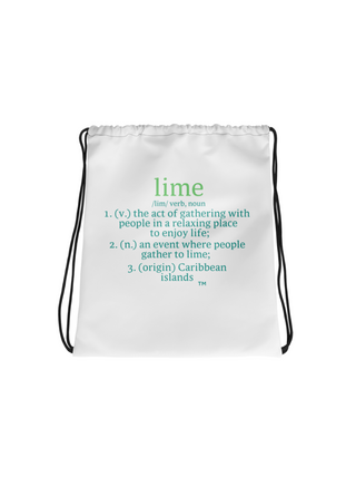 "lime" drawstring bag