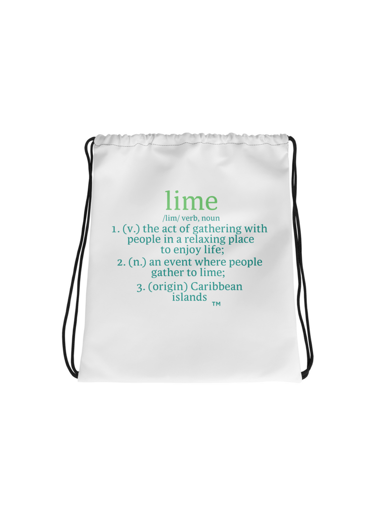 "lime" drawstring bag